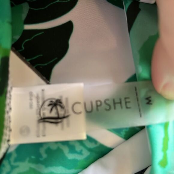 NWT CUPSHE PLUNGE NECK ONE PIECE TROPICAL MEDIUM SWIMSUIT - Picture 5 of 6